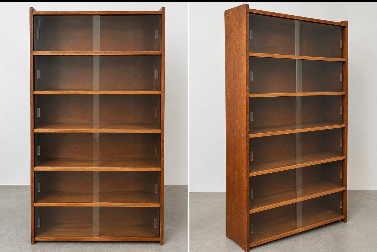 Bibliothèque vintage placage acajou annee 50, Maison & Meubles, Enlèvement, Comme neuf