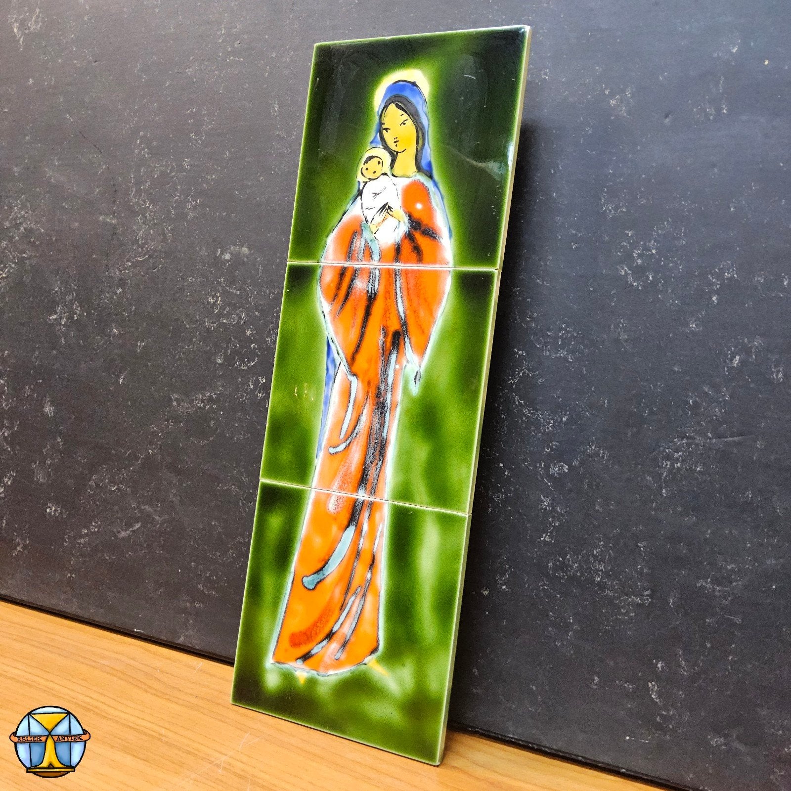 Carreaux de céramique vintage Mary avec bébé Jésus milieu du, Enlèvement ou Envoi