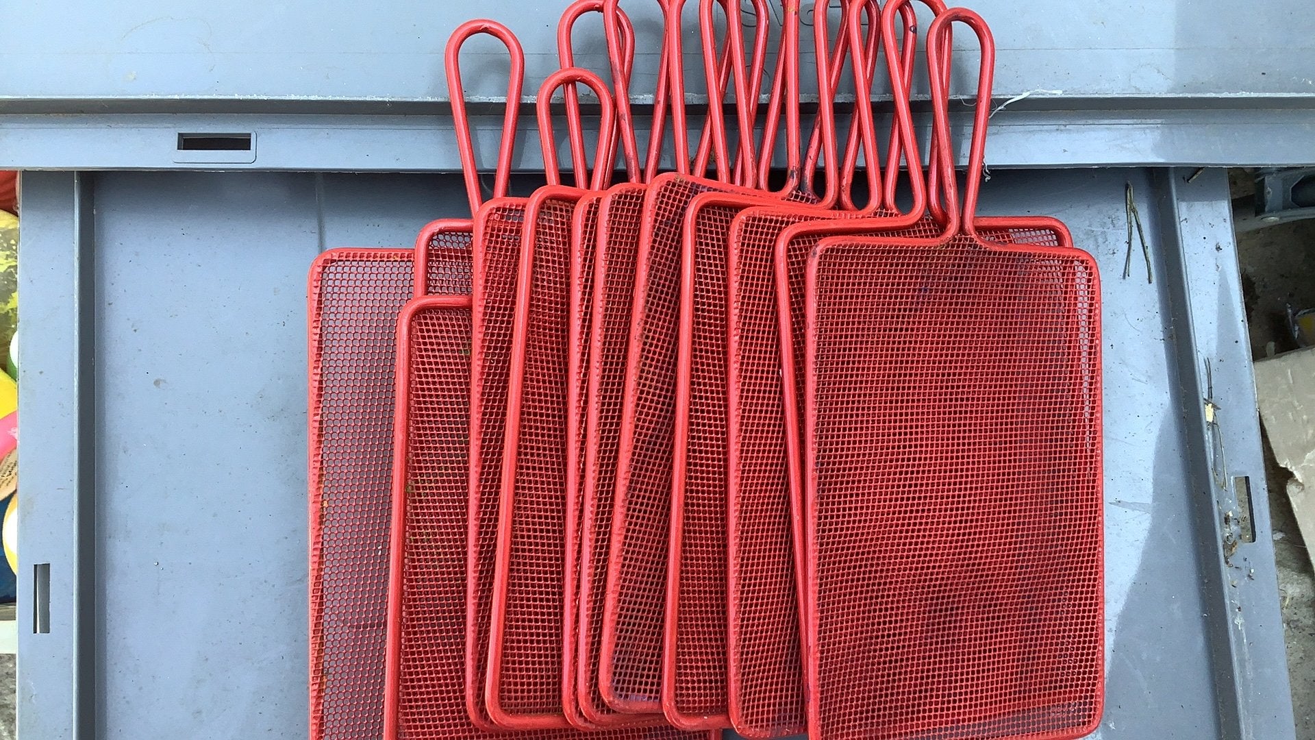 Verfspatraam, Zo goed als nieuw, Knutselmateriaal, Rood, Metaal
