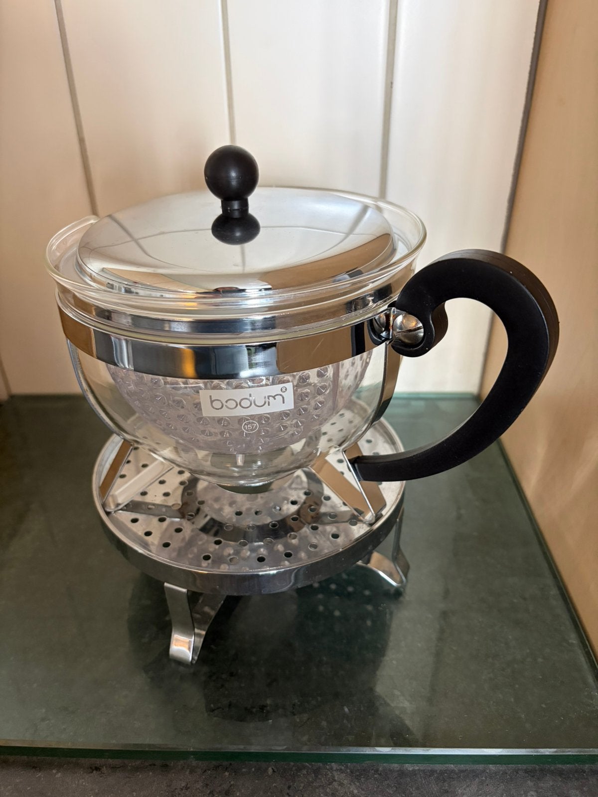 Bodum Chambord Theepot met rechaud, Enlèvement, Comme neuf, Plastique