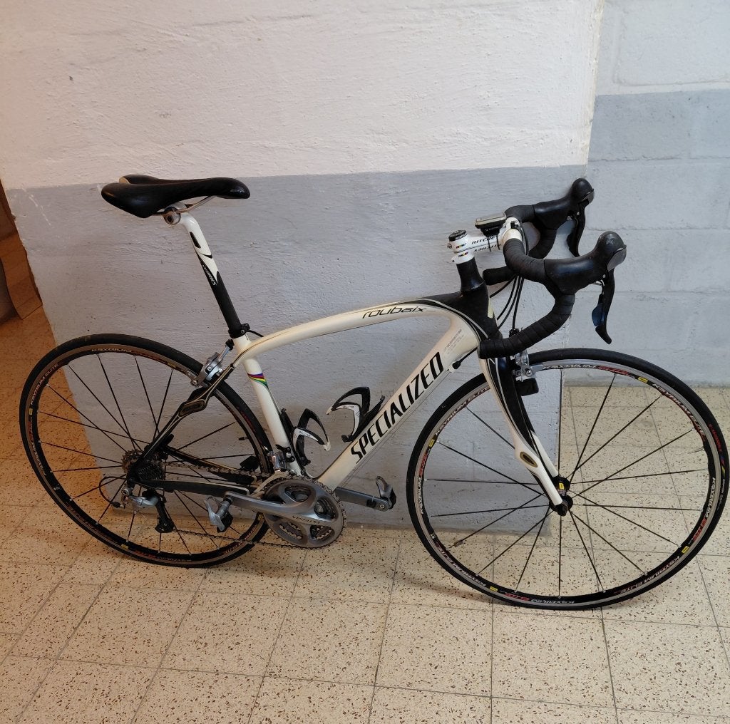 ** Witte racefiets** Specialized Roubaix, 15 tot 20 versnellingen, Ophalen, Overige merken, 53 tot 56 cm