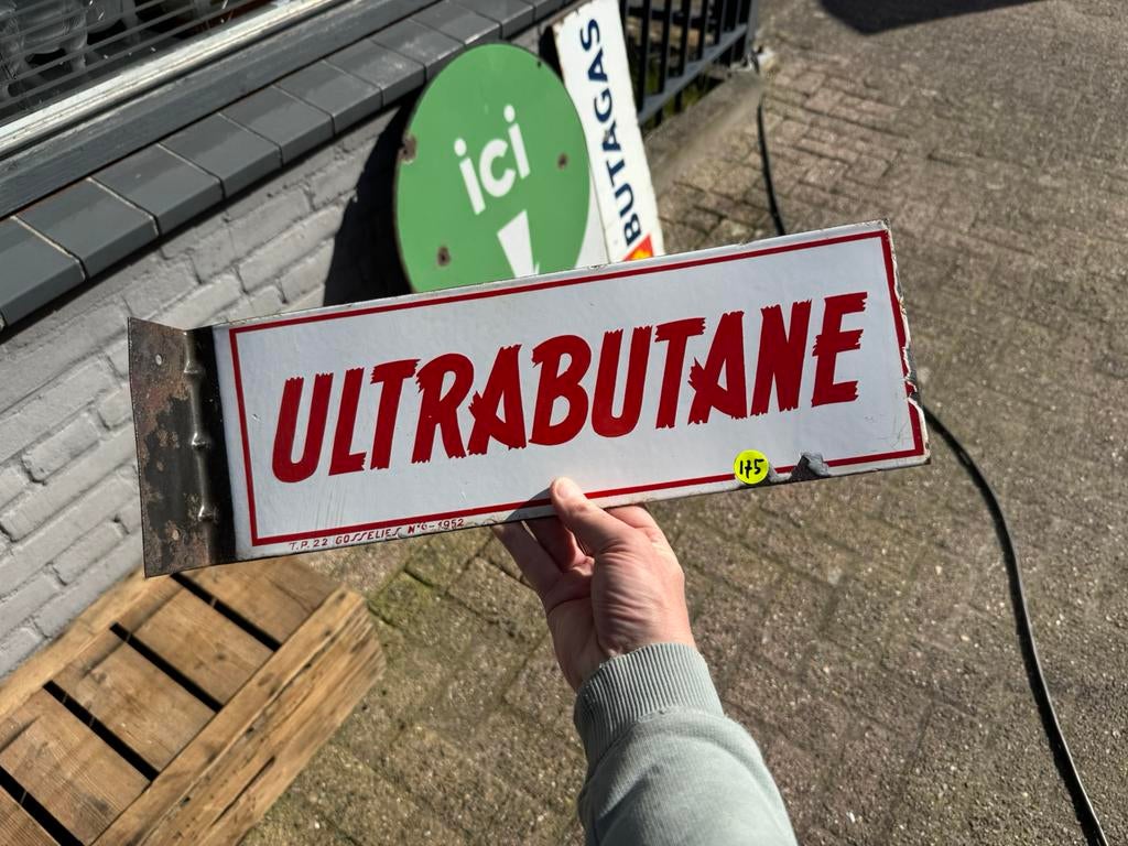 Panneau d'affichage en émail Ultrabutane 1952, Enlèvement ou Envoi