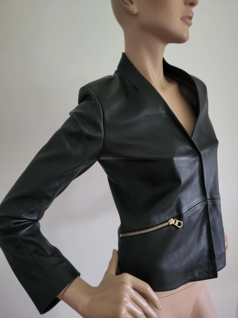 Sandro leren jas, Kleding | Dames, Ophalen of Verzenden, Zo goed als nieuw, Maat 36 (S), Zwart