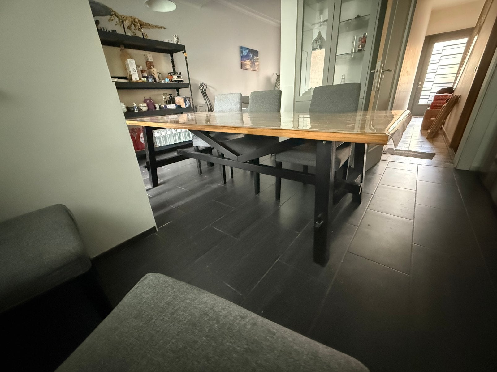 Keukentafel met 6 stoelen, 100 à 150 cm, Enlèvement, Utilisé, Rectangulaire