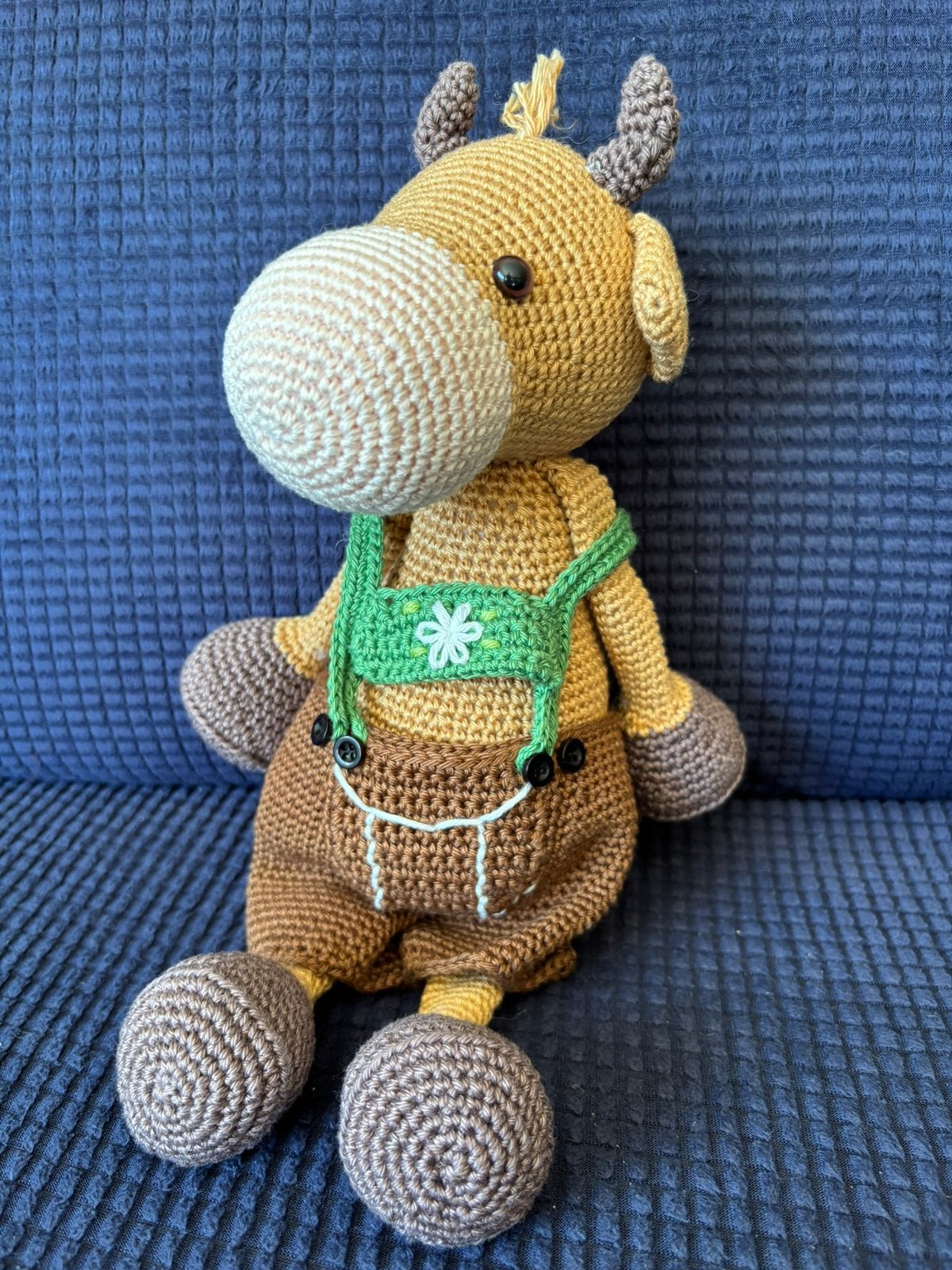 Zelfgehaakte knuffel Alpendier man, Enfants & Bébés, Jouets | Peluches, Enlèvement ou Envoi, Neuf, Fait main