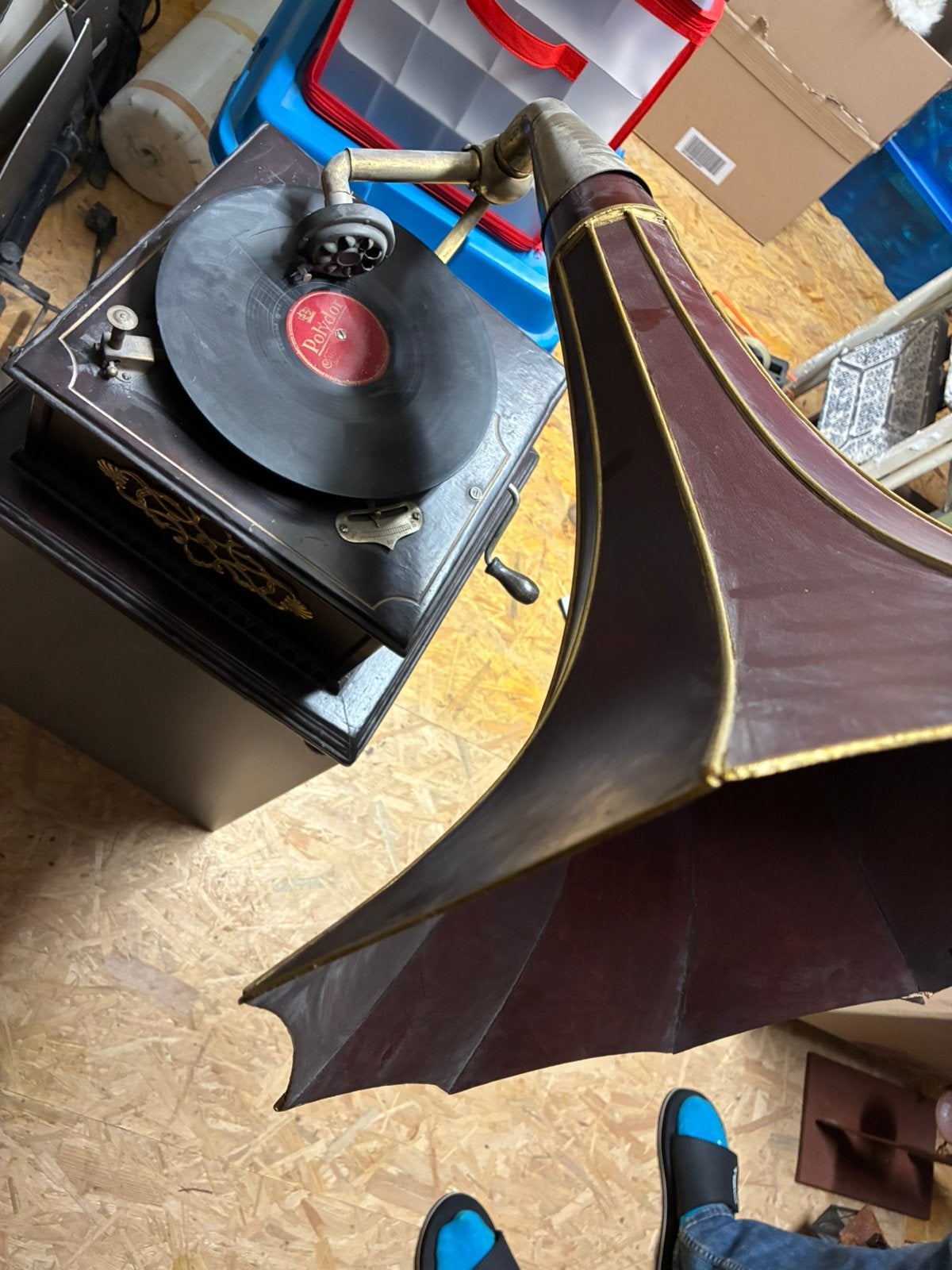 Houten grammofoon, Gebruikt, Automatisch, Platenspeler, Ophalen