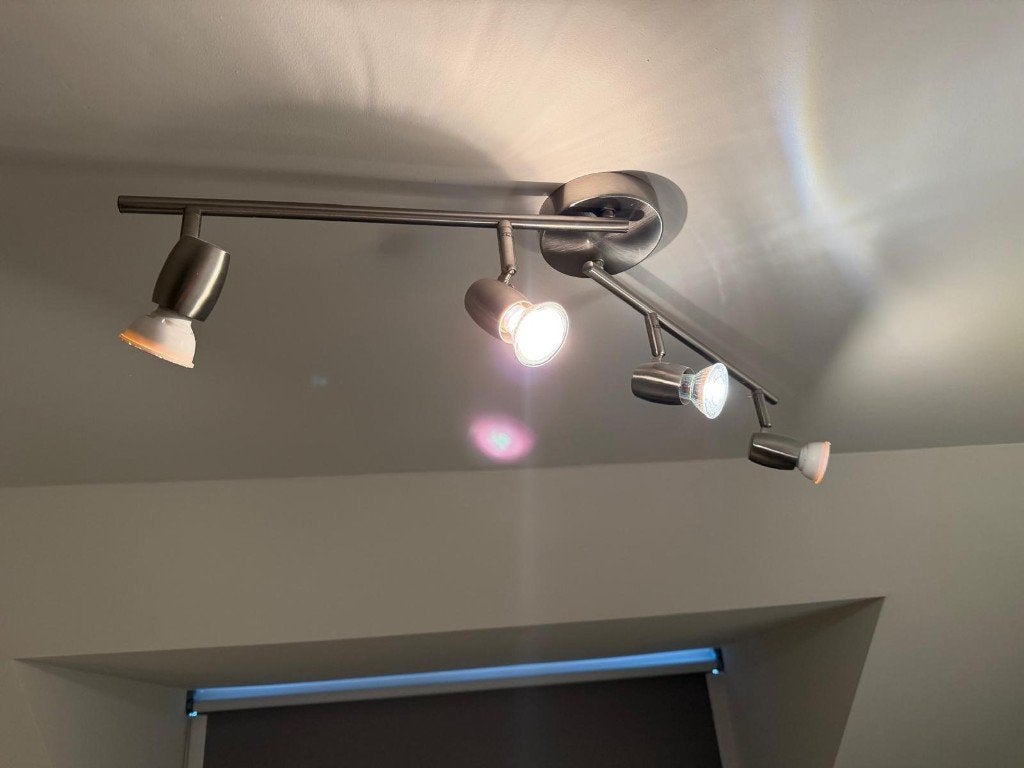 Rampe 4 spots orientables, Enlèvement, Utilisé, Plafonnier, GU10