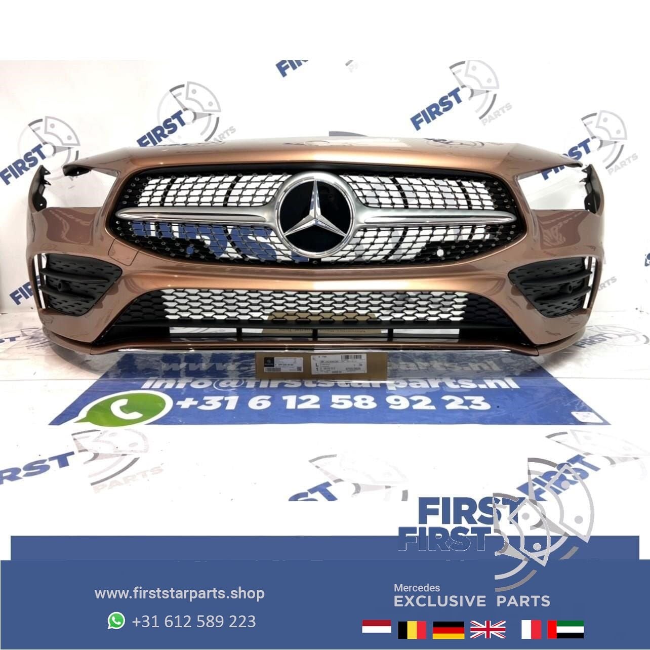 W118 C118 AMG LINE VOORBUMPER Mercedes 2018-2022 ORIGINEEL M, Gebruikt, -, Voor, Ophalen of Verzenden