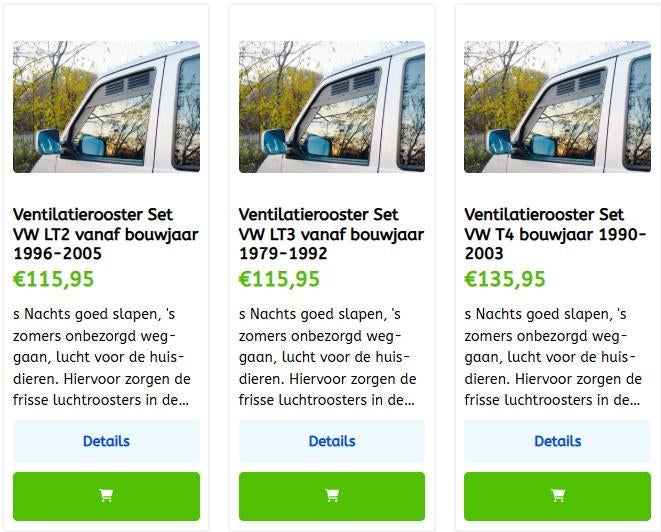 Camper ventilatieroosters ramen div Volkswagen modellen, Caravans en Kamperen, Mobilhome-accessoires, Nieuw, Ophalen of Verzenden