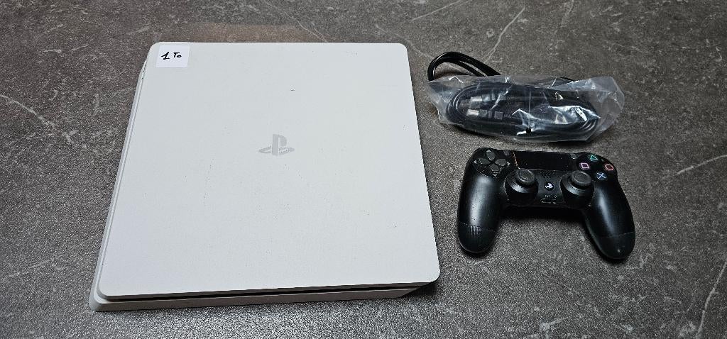 PS4 slim blanche 1to, Consoles de jeu & Jeux vidéo, Enlèvement ou Envoi, Utilisé