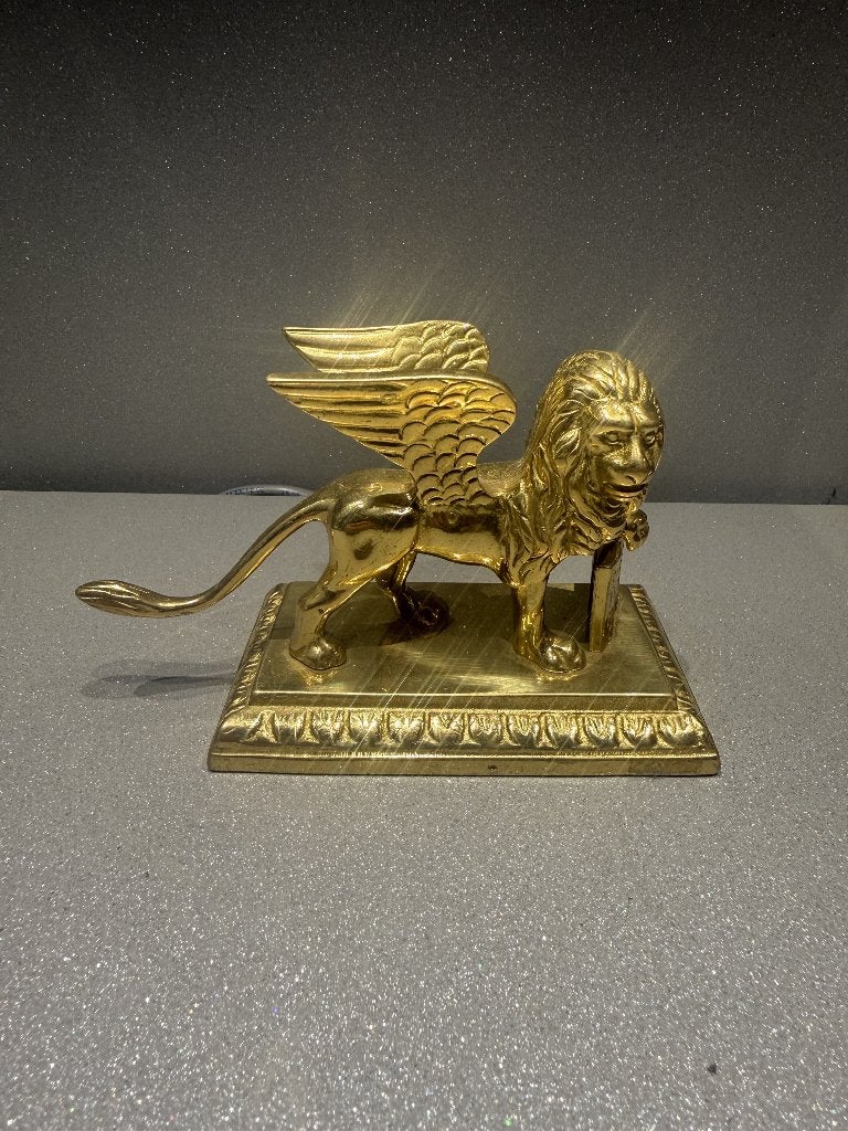 bronsMessing Gevleugelde Leeuw van Sint-Marcus, Antiek en Kunst, Ophalen of Verzenden, Koper