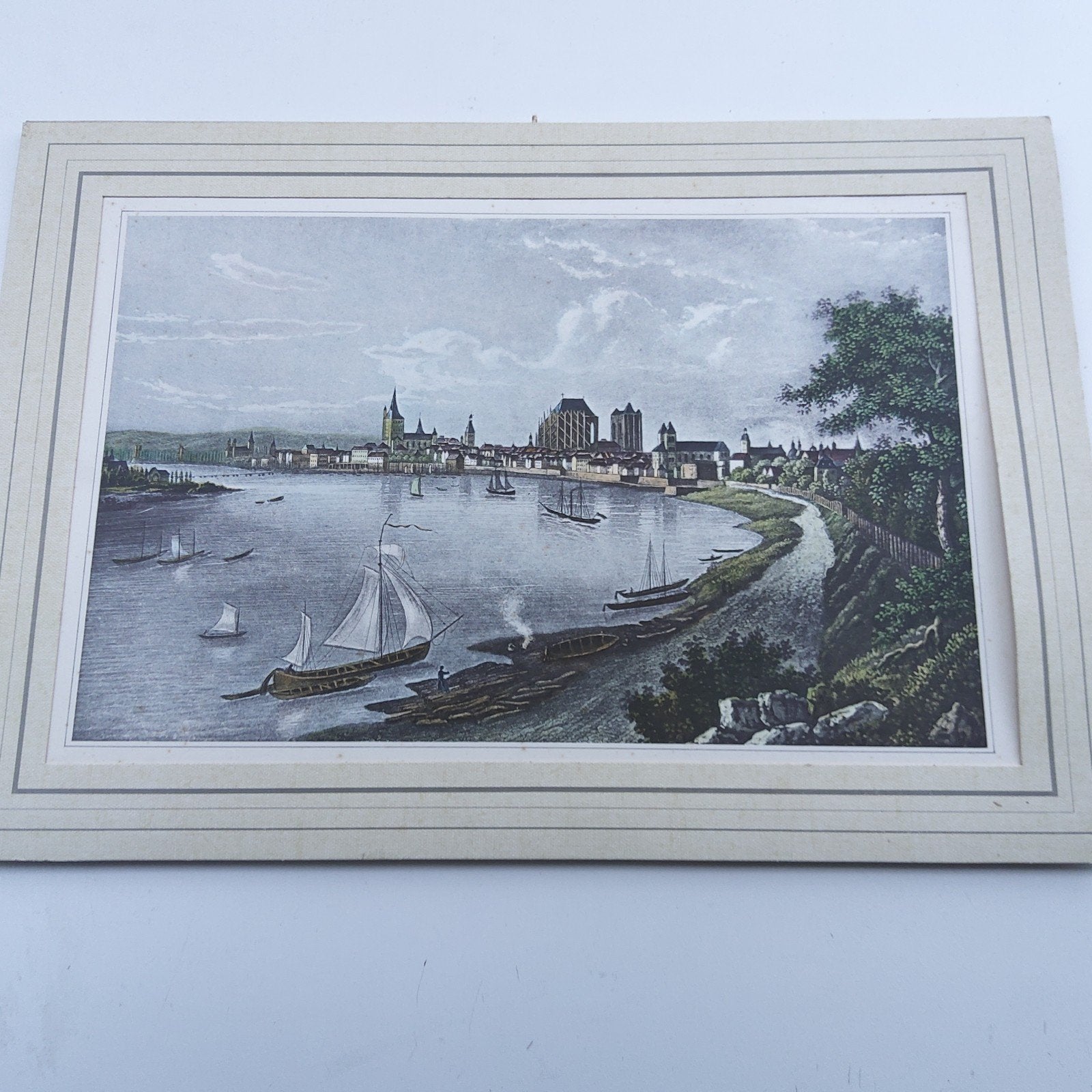 36 reproducties van 19e eeuwse gravures: Stadsgezichten., Antiek en Kunst, Ophalen of Verzenden