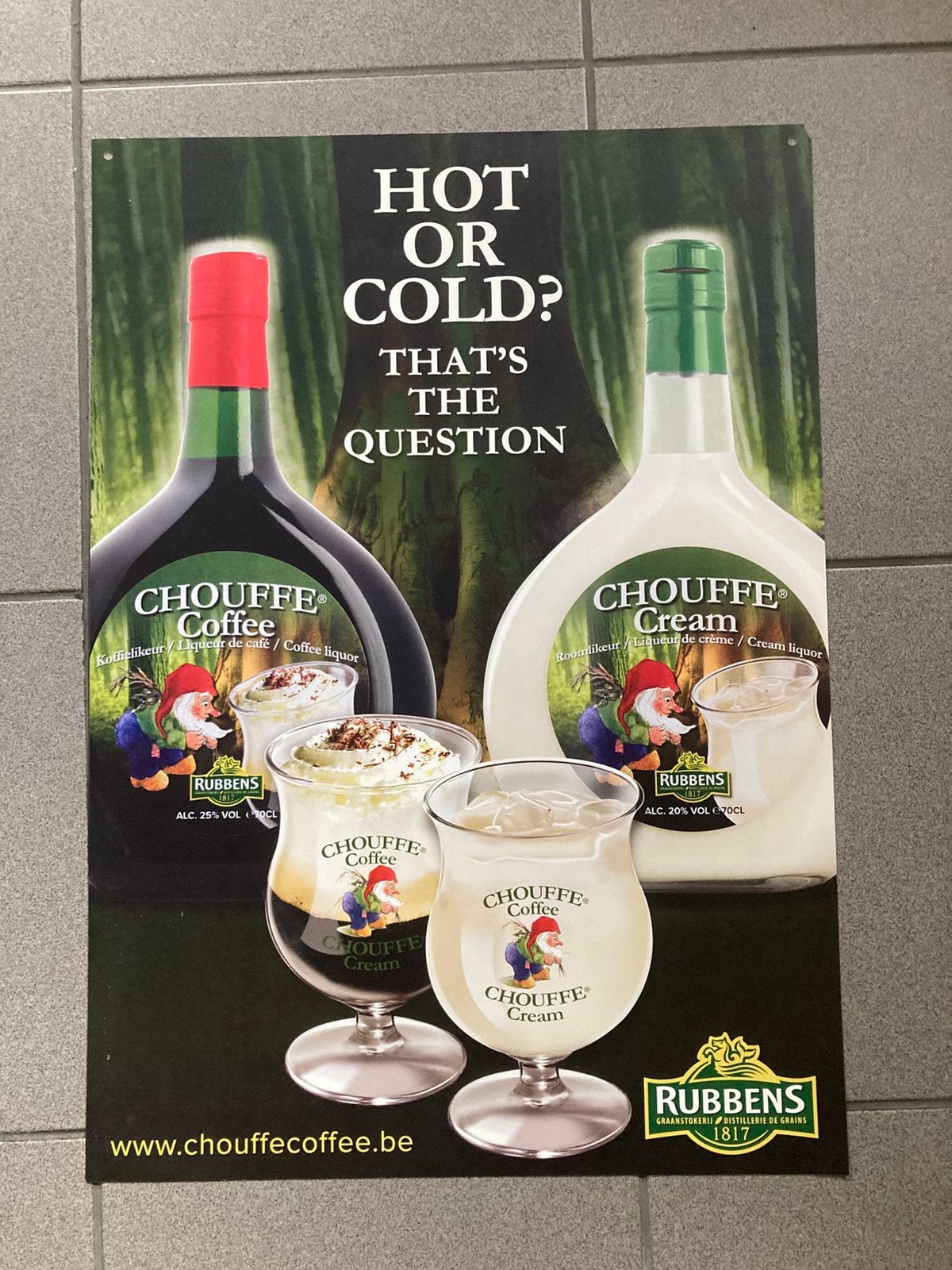 Coffee chouffe XL, Ophalen of Verzenden, Zo goed als nieuw, Reclamebord