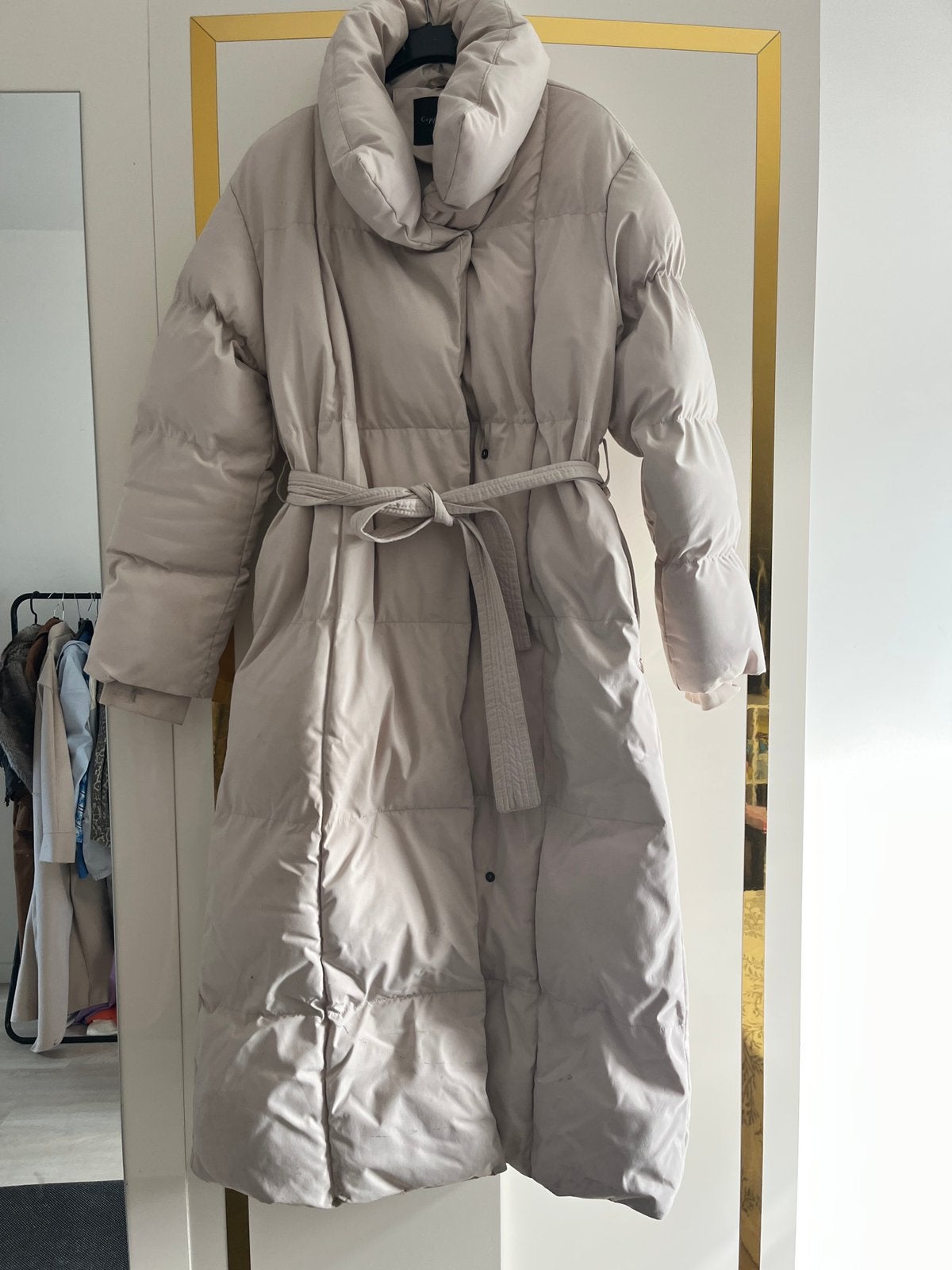 Winterjas, Ophalen, Zo goed als nieuw, Maat 38/40 (M), Beige