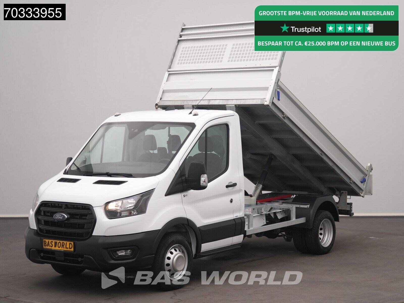 Ford Transit 170pk Kipper Dubbellucht 3,5t Trekhaak Airco Ca, Auto's, Start-stop-systeem, Stof, Euro 6, 4 cilinders