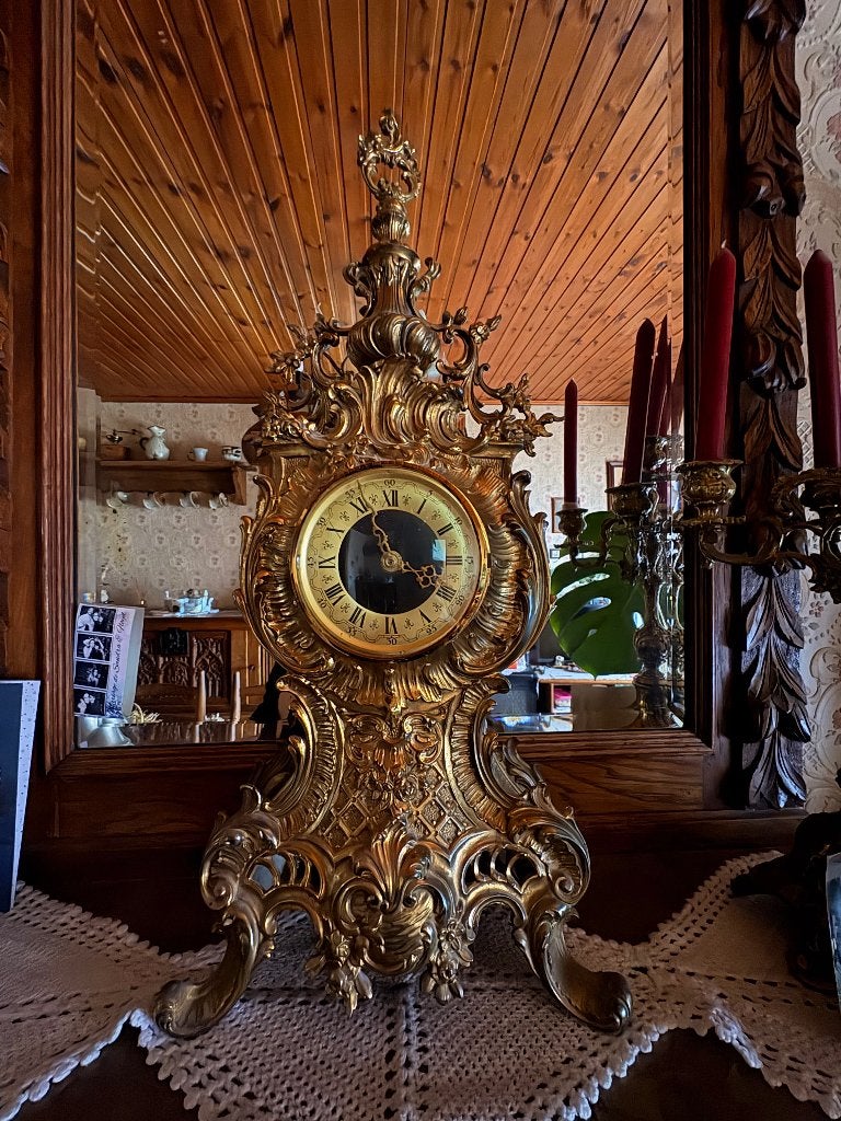 Horloge et chandelier de cheminée, Antiquités & Art, Enlèvement ou Envoi
