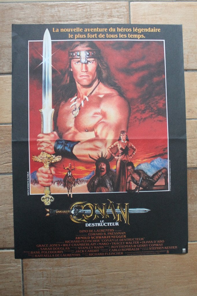 filmaffiche Conan the Destroyer 1984 filmposter, Rechthoekig Staand, Ophalen of Verzenden, Zo goed als nieuw, A1 t/m A3