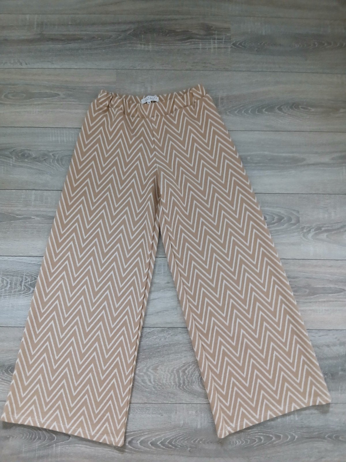 Wijde gouden broek met echte glitters, Kleding | Dames, Maat 38/40 (M), Overige kleuren, Lola & Liza, Nieuw