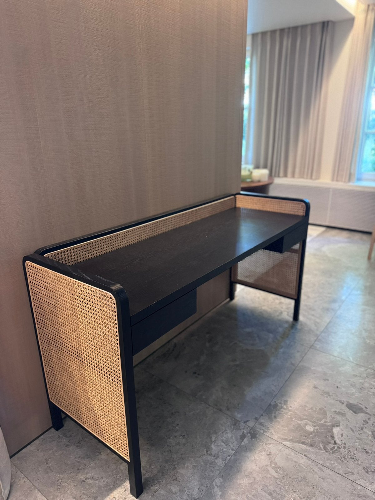 Bureau avec cannage, Comme neuf, Bois, Moderne, Enlèvement