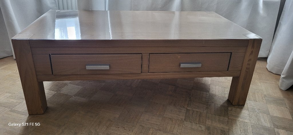Table de salon en bois massif, Maison & Meubles, 100 à 150 cm, Enlèvement, Utilisé, 50 à 100 cm
