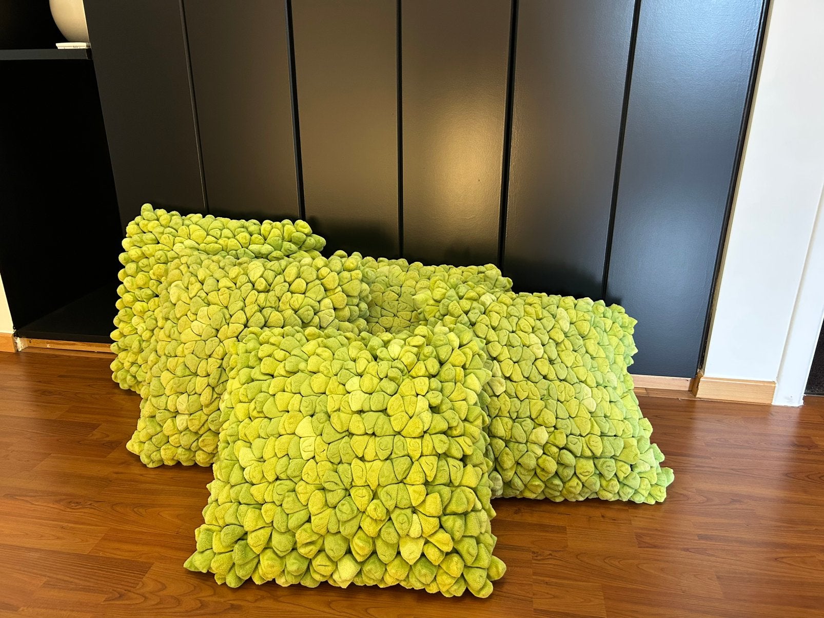 5 Kussens pebble groen, Ophalen, Zo goed als nieuw, Groen