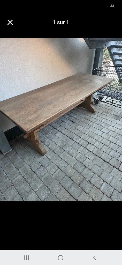 table de monastère ancienne en chêne massif, Maison & Meubles, Comme neuf, Enlèvement, 50 à 100 cm, Chêne