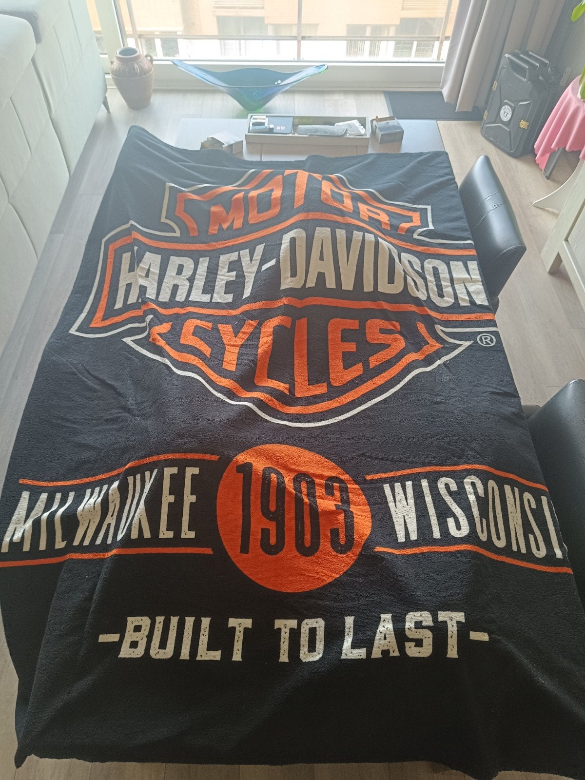 Harley Davidson fleece deken of strandhandoek, Motoren, Ophalen, Nieuw