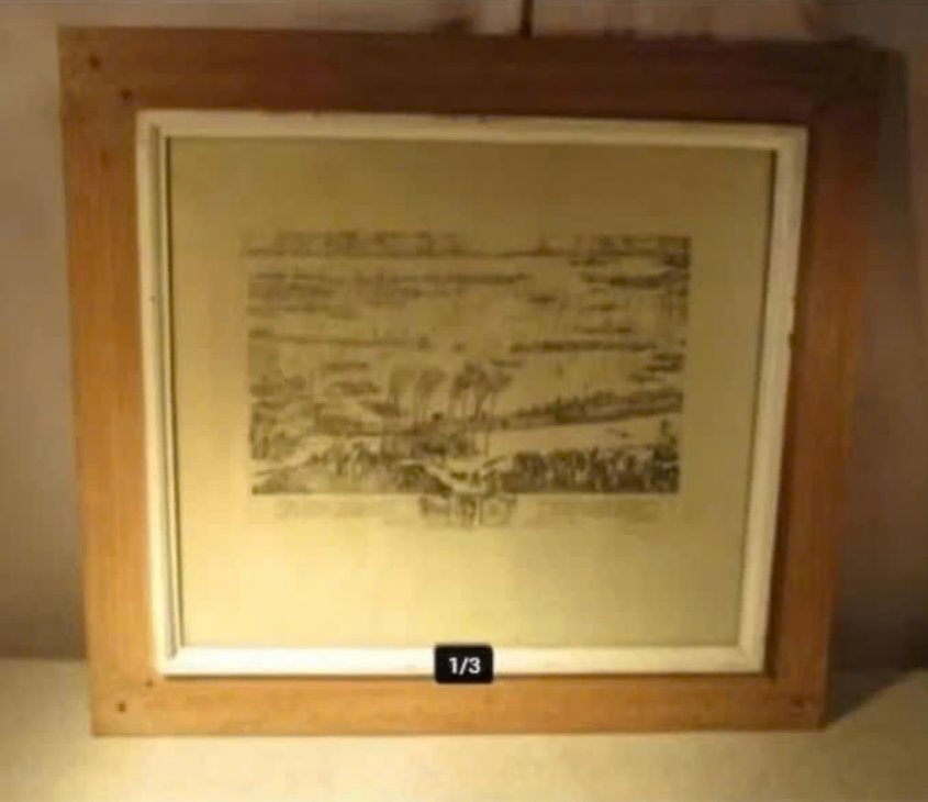 Mooie Ets 'Watergolven missen de kracht' - R De Coninck, Antiek en Kunst, Ophalen of Verzenden, Ets, Gesigneerd