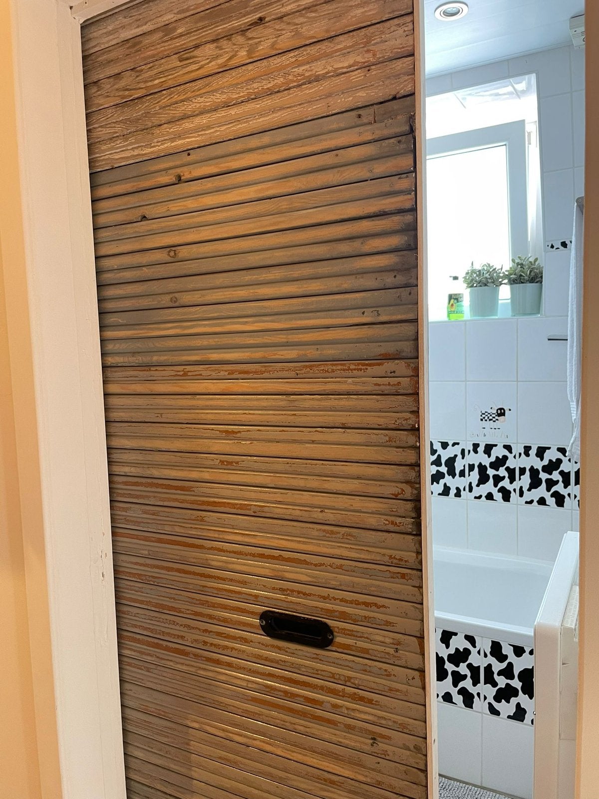 Antieke houten rolluiken voor leuke projecten, Doe-het-zelf en Bouw, Deuren en Vliegenramen, Ophalen, Schuifdeur, Zo goed als nieuw