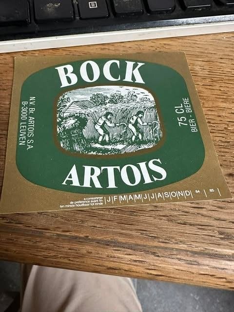 bock Artois label etiket 75 cl, Enlèvement ou Envoi, Neuf, Autres types, Stella Artois