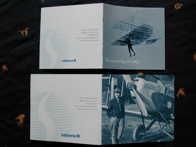 Brochure Sabena 1930 pilote Amy Johnson Havilland Moth Jason, Envoi, Neuf