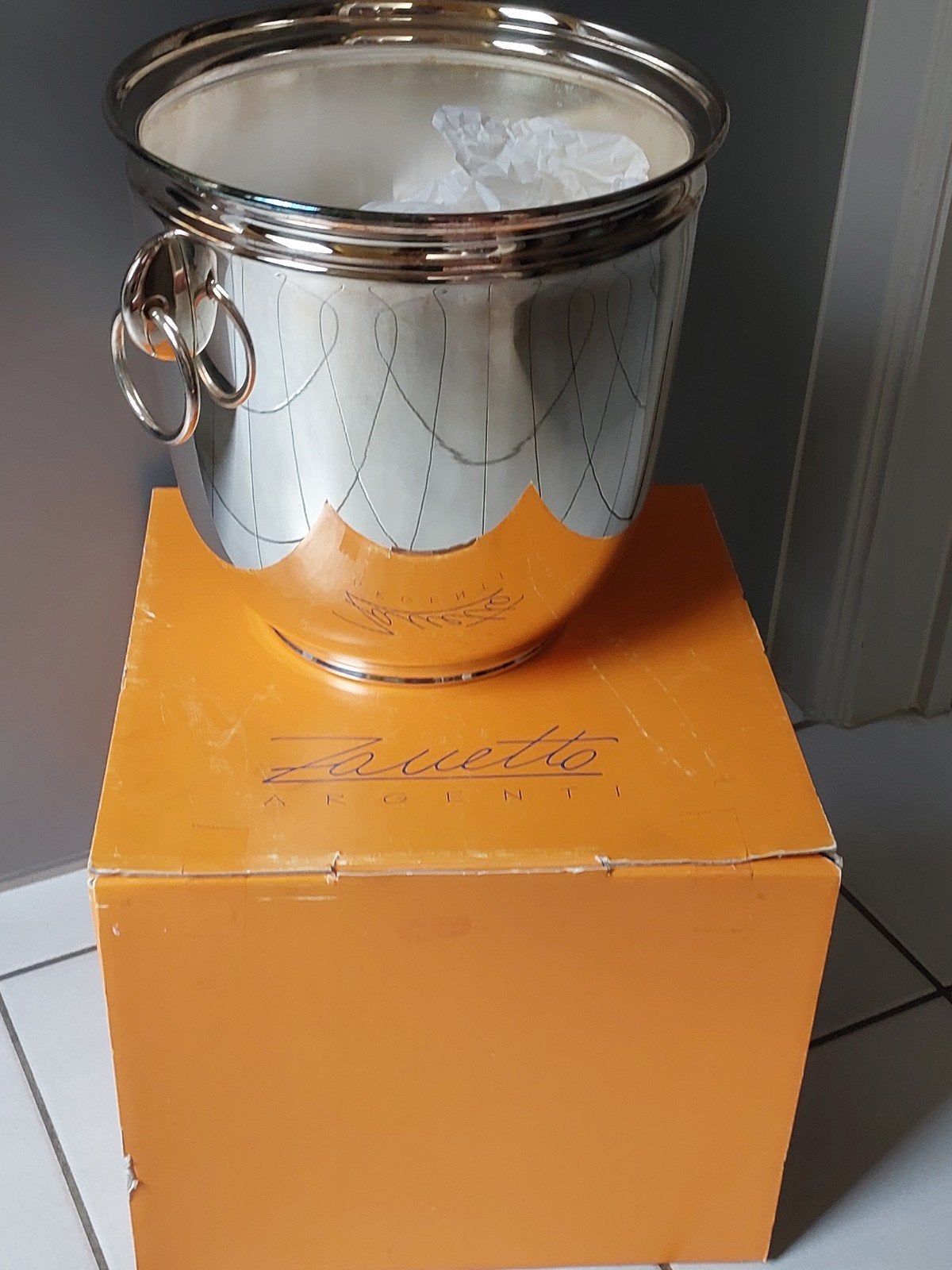 mooie verzilverde ijsemmer, Huis en Inrichting, Emmers, Ophalen of Verzenden