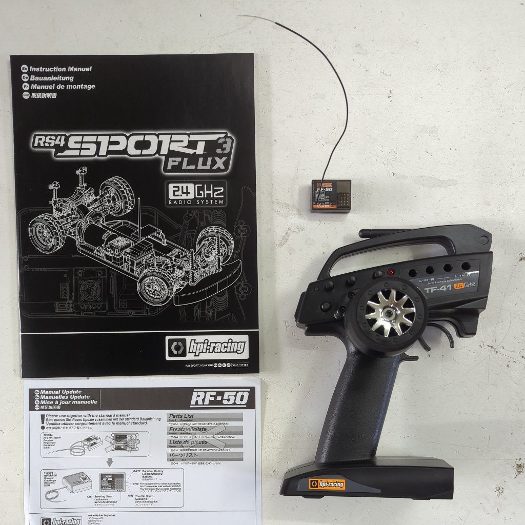 HPI TF-41/RF-50 3-kanaals zenderset (Tamiya Traxxas Losi), Ophalen of Verzenden, Gebruikt, Schaal 1:10, Onderdeel