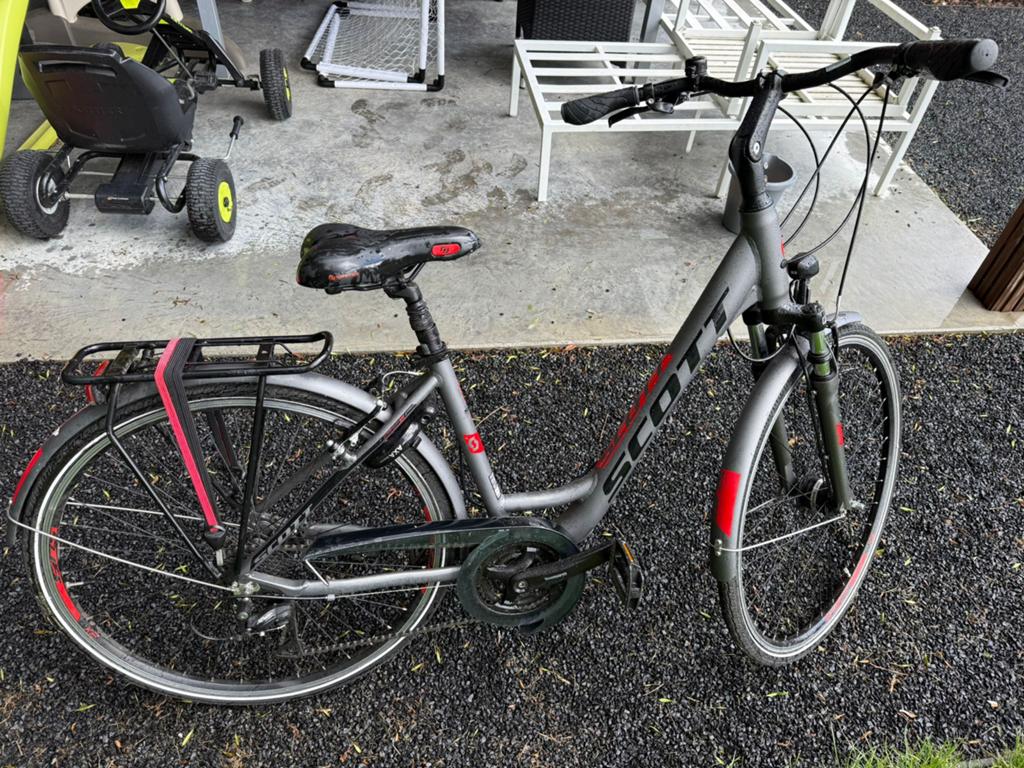 Damesfiets Scott mat grijs 21versnellingen, Enlèvement, Comme neuf