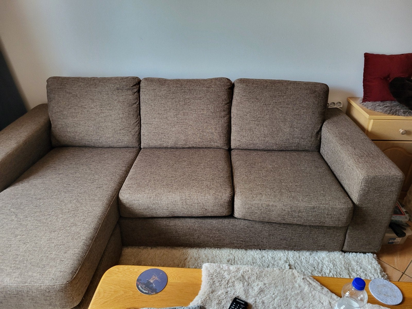 3 zits bank met lounge gedeelte, Ophalen