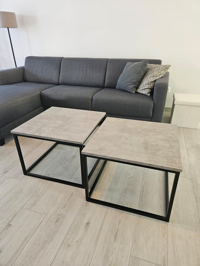 Salontafel betonlook, Ophalen, 50 tot 100 cm, Vierkant, 50 tot 100 cm