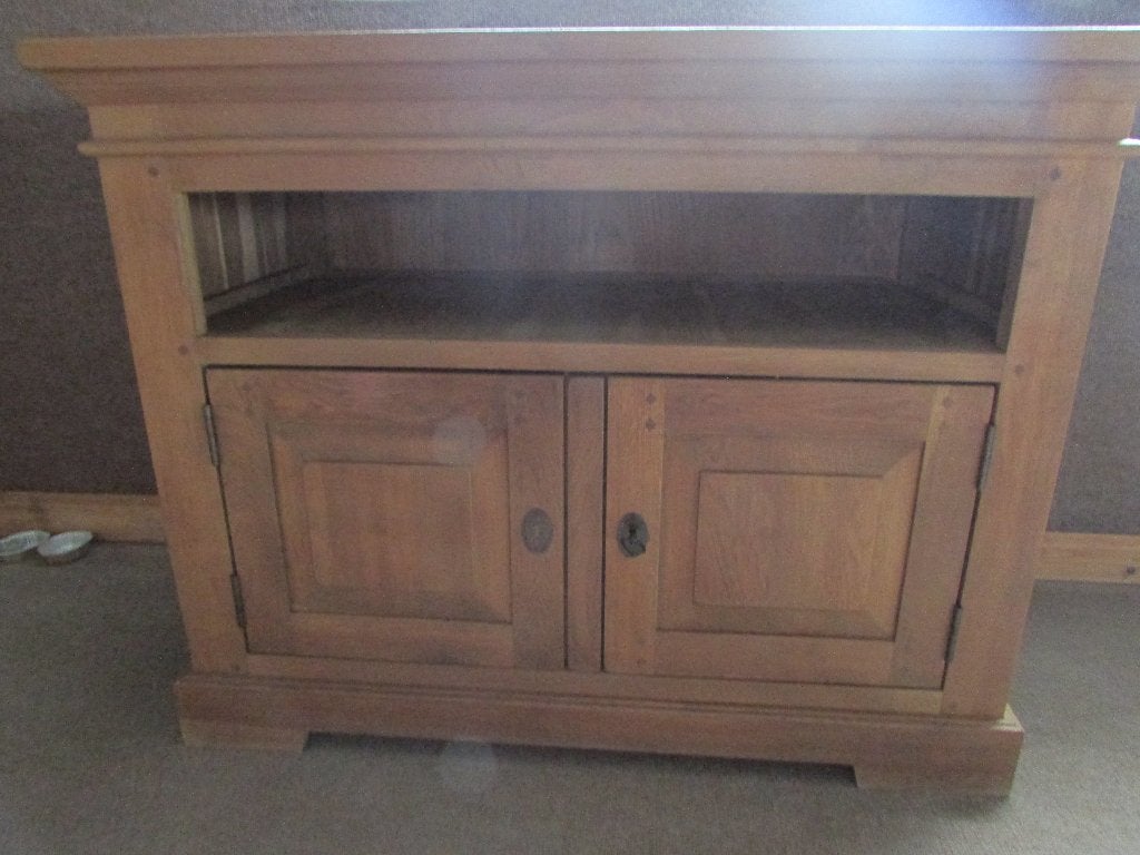 Tv kast massieve eik 150 euro., Enlèvement, Comme neuf