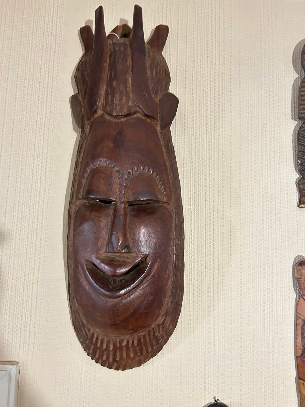 Bruin Afrikaans masker, Huis en Inrichting, Ophalen, Zo goed als nieuw, Bruin