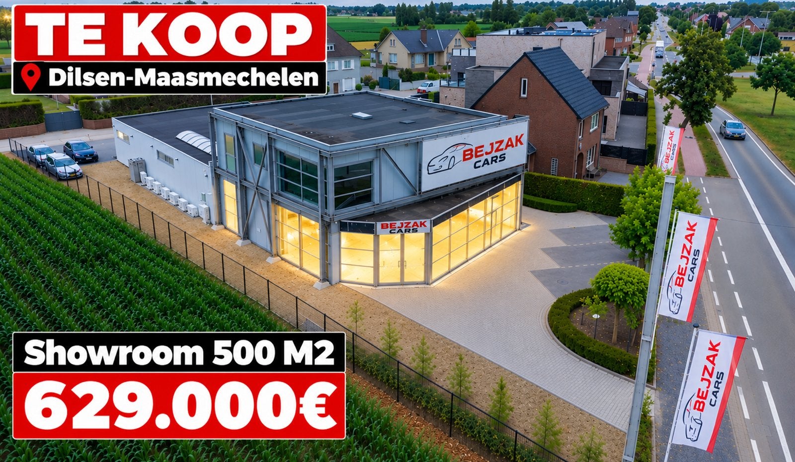 Garage 1.130m2 showroom 500m2 kantoren, Maasmechelen