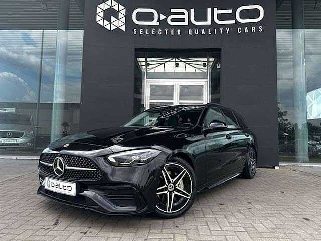 Mercedes-Benz C 180 Break AMG Line MHEV / MBUX+ / Pano Dak, Auto's, Automaat, Zwart, Zwart, Emergency brake assist