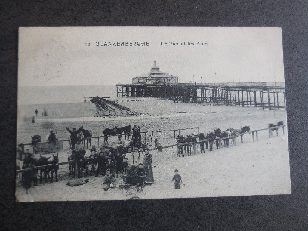 postkaart Blankenberge Le Pier et les Anes, Verzenden, Voor 1920, Gelopen, West-Vlaanderen