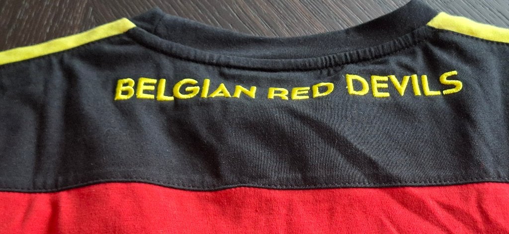 Rode duivels t-shirt maat medium, Kleding | Heren, T-shirts, Ophalen of Verzenden, Zo goed als nieuw, Rood, Maat 48/50 (M)