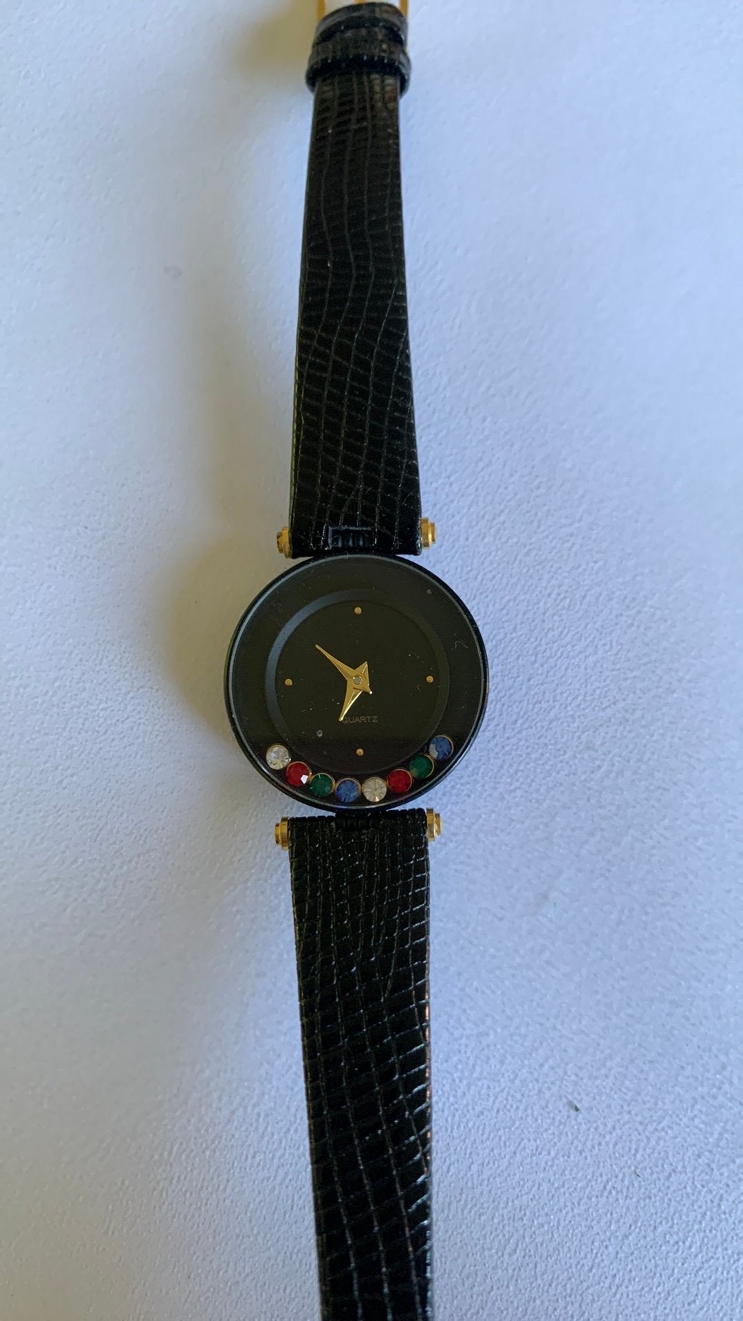 Diana quartz uurwerk zwarte wijzer gekleurde steen, Ophalen, Zo goed als nieuw