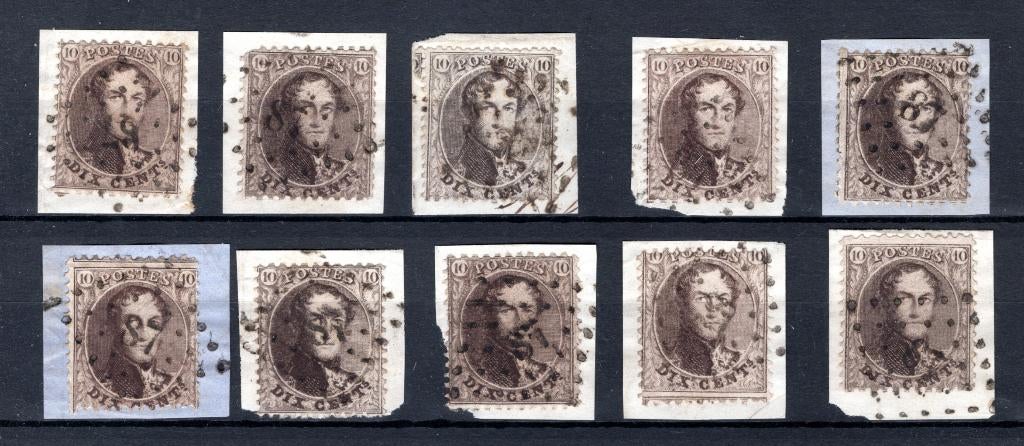 (B) 14 gestempeld 1863 - Getande medaillons (10 stuks) - 2, Ophalen of Verzenden, Gestempeld, Gestempeld