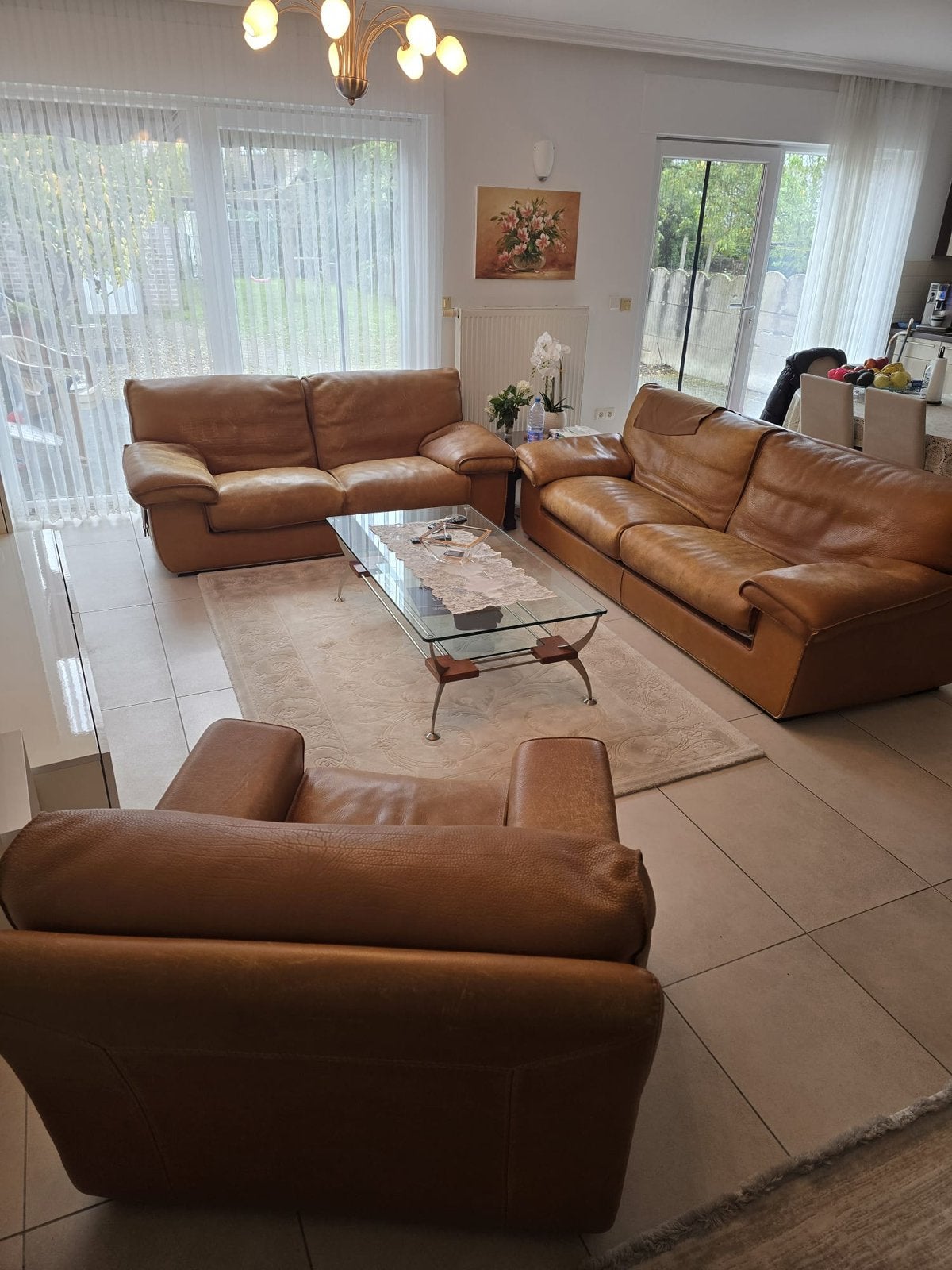 Ensemble canapé roche bobois 3+2+1, Enlèvement, Utilisé, Cuir