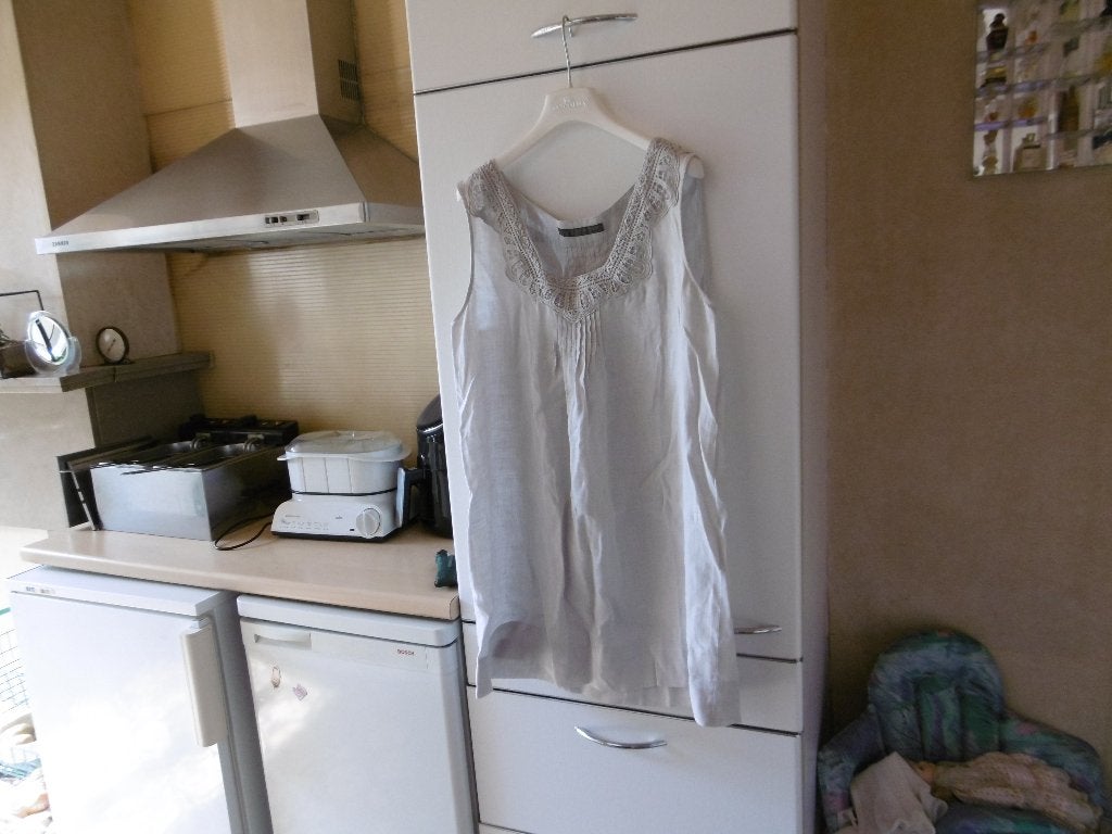 kledij dames bloes "zara basic" L, ecru, Kleding | Dames, Beige, Maat 42/44 (L), Ophalen of Verzenden, Zo goed als nieuw