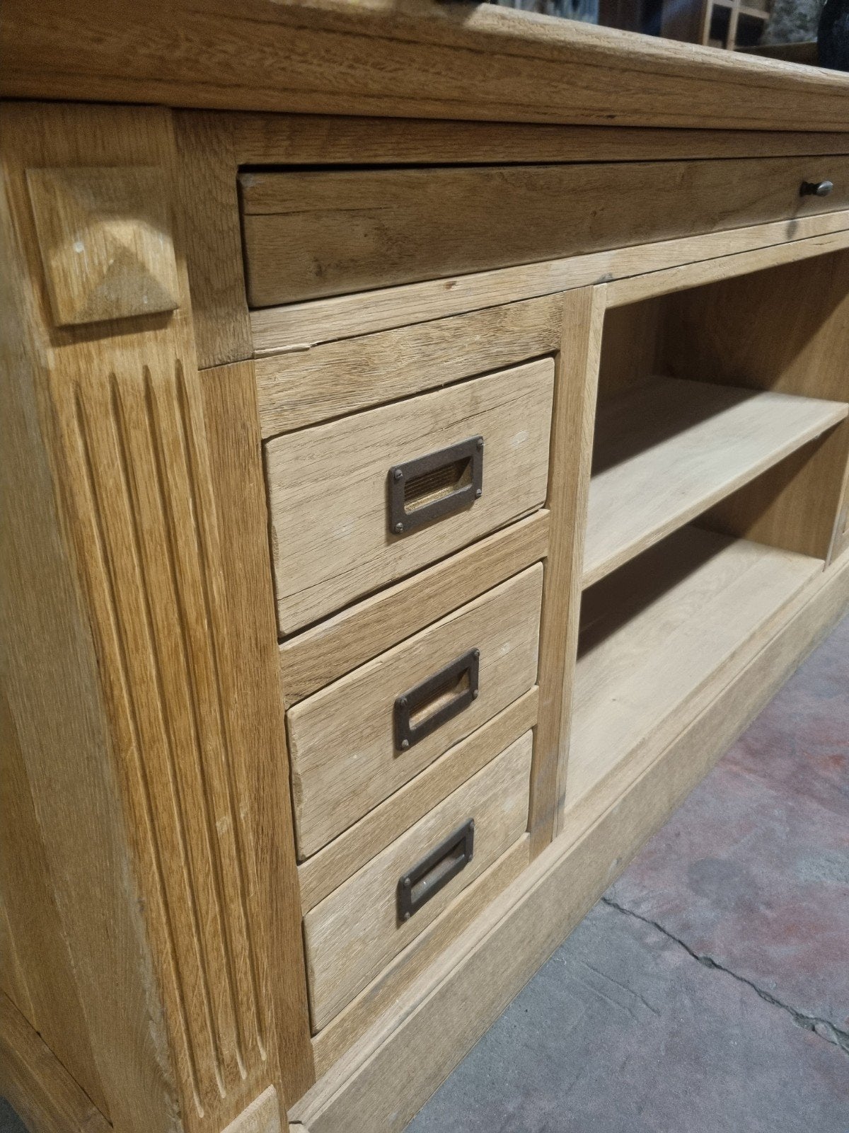 eiken bureau ART:, Opbergruimte, Bruin, Zo goed als nieuw, .