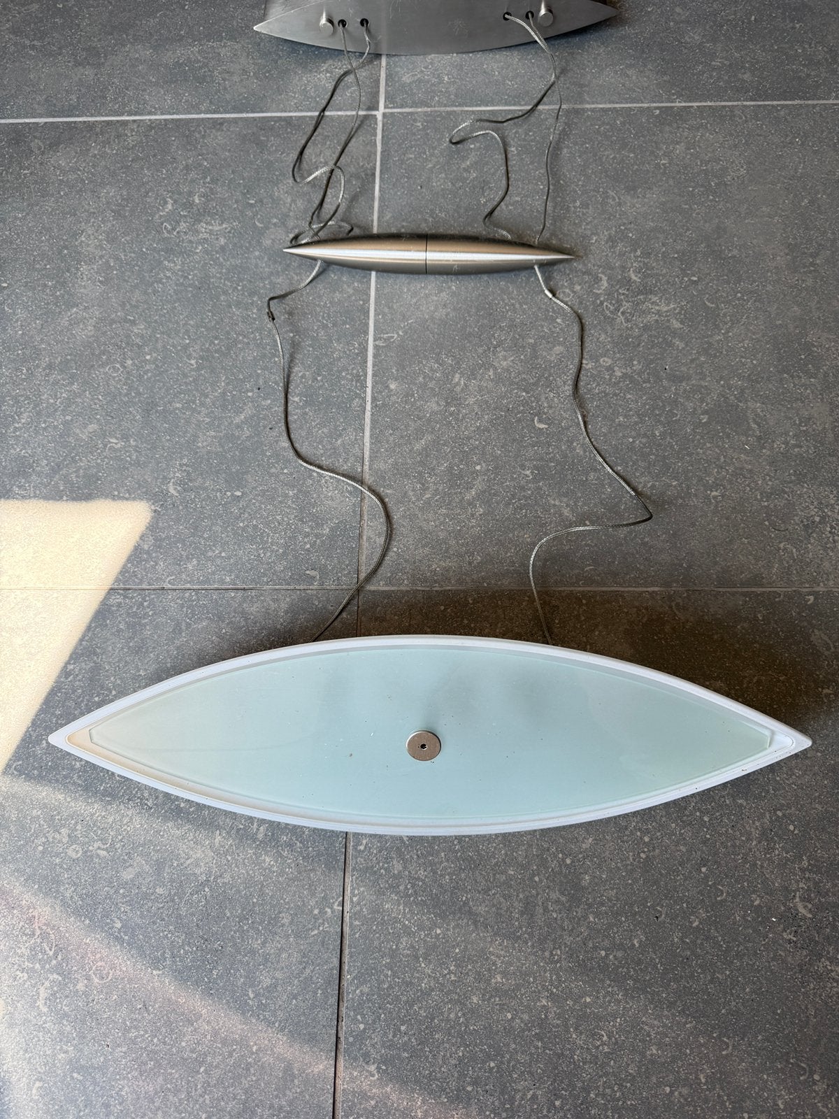 Moderne hangende eetkamerlamp, Argenté, LED, Verre, Enlèvement