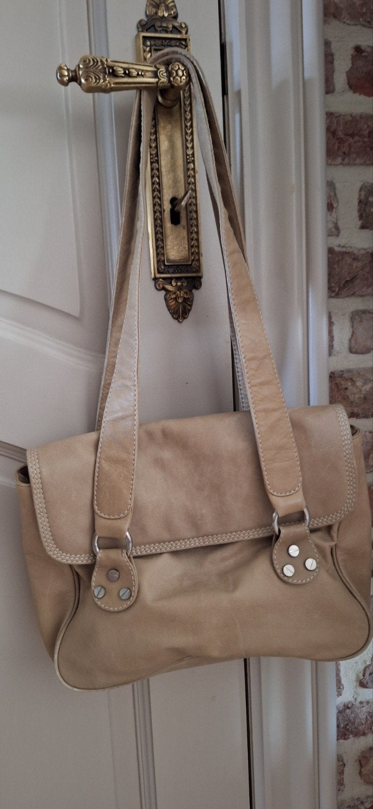 Vintage Hedgren soepel rundleer schoudertas, Handtassen en Accessoires, Tassen | Damestassen, Ophalen