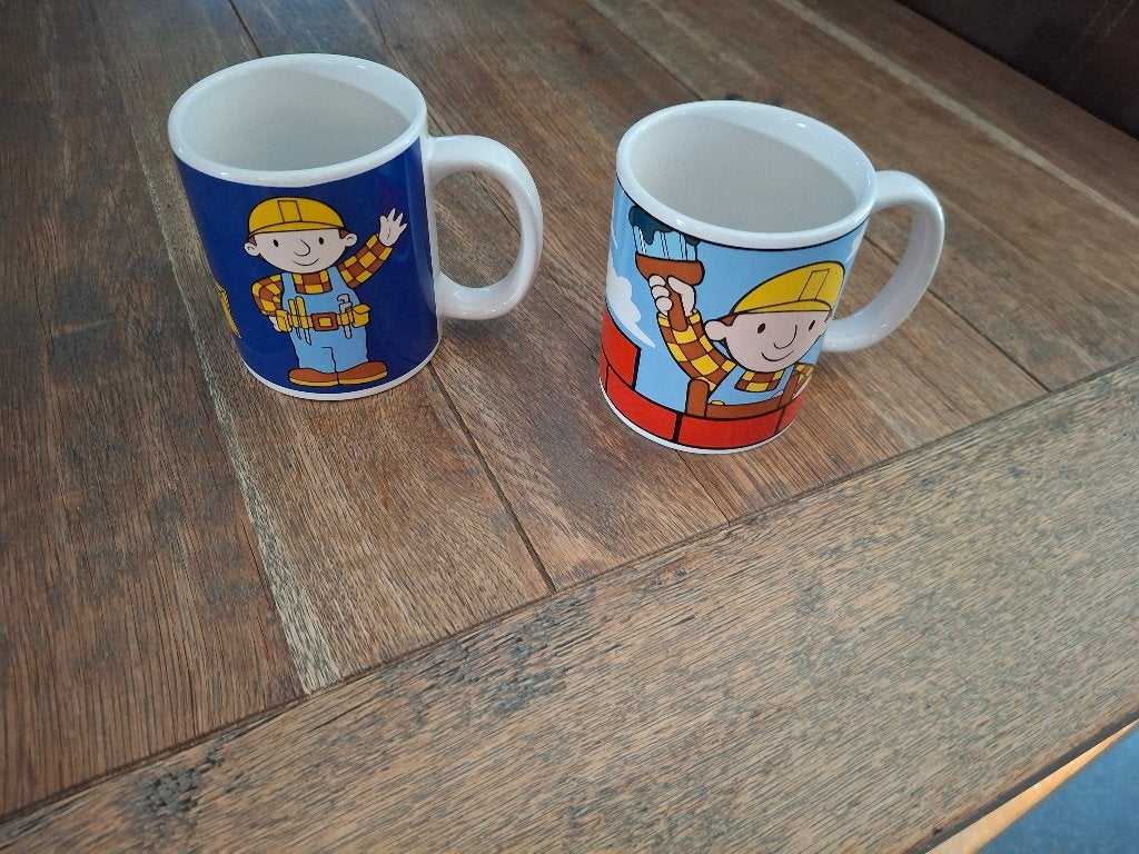 2 koffietassen Bob De Bouwer, Ophalen of Verzenden